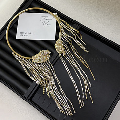 Alloy Crystal Rhinestone Tassel Cuff Choker Necklaces for Women&nbsp;WG96E53-02