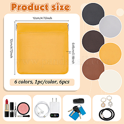 6Pcs 6 Colors Imitation Leather Shrapnel Change Purse&nbsp;ABAG-PB0001-04