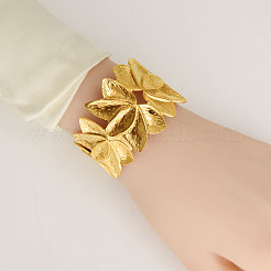 Elegant Floral 304 Stainless Steel Cuff Bangles for Women&nbsp;NF5675-2