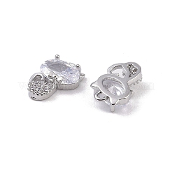 Brass Micro Pave Clear Cubic Zirconia Pendants&nbsp;KK-K351-31P