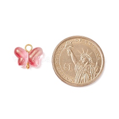 Butterfly Glass Golden Tone Iron Connector Charms&nbsp;PALLOY-JF01733