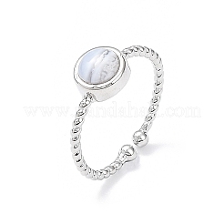 Natural Blue Lace Agate Cuff Rings&nbsp;RJEW-E074-01P-05