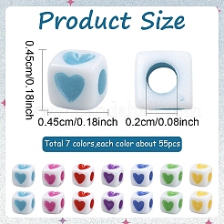 399Pcs 7 Colors Opaque Acrylic Beads&nbsp;OACR-YW0003-12