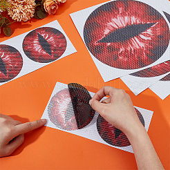 4 Pairs 2 Styles Eye PVC Headlight Car Sticker&nbsp;AJEW-HY0002-38D