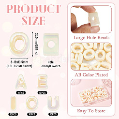 50Pcs 5 Styles UV Plating Opaque Acrylic Beads&nbsp;PACR-TA0001-31A