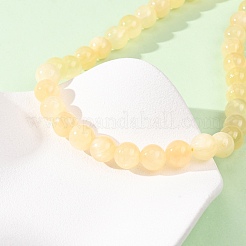 10MM Grade A Natural Golden Silk Jade Round Beaded Necklaces&nbsp;GG-CBAA808-03P-C