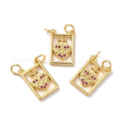 Rack Plating Brass Micro Pave Cubic Zirconia Pendants&nbsp;KK-E281-17G