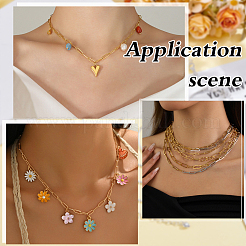 20Pcs 2 Colors 4.5MM 304 Stainless Steel Paperclip Chain Necklaces for Men Women&nbsp;NJEW-ME0001-25
