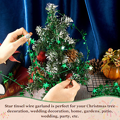 PVC Sparkly Star Metallic Garland with Iron Wire&nbsp;AJEW-TAC0034-08A