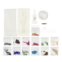 MIYUKI Seed Beads Camp Girls Brooch Making Kits&nbsp;DIY-H165-01C