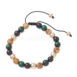 Natural & Synthetic Mixed Gemstone Beads Braided Beaded Bracelets for Women Men&nbsp;BJEW-JB13425-02