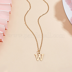 304 Stainless Steel Letter Pendant Necklaces&nbsp;NJEW-LP0001-53W-G