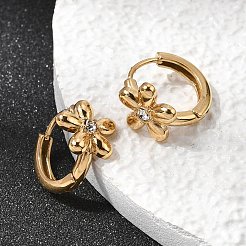 Valentine's Day 304 Stainless Steel Rhinestone Hoop Earrings&nbsp;EJEW-P344-04G
