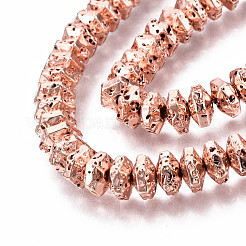 Electroplated Natural Lava Rock Beads Strands&nbsp;G-T114-66RG
