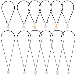 10Pcs 2 Colors Brass Macrame Pouch Empty Stone Holder for Pendant Necklaces Making&nbsp;NJEW-SC0001-62