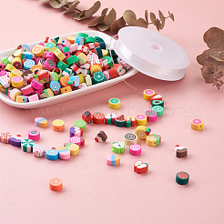 400Pcs 2 Style Fruit Theme DIY Stretch Bracelet Making Kits&nbsp;DIY-CD0001-15