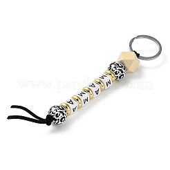 Mother's Day Wood and Plastic Beads Keychain Decorationes&nbsp;KEYC-B016-02