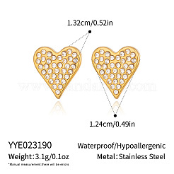 304 Stainless Steel Full Crystal Rhinestone Heart Stud Earrings for Women&nbsp;IV5309-2