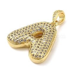 Brass Micro Pave Cubic Zirconia Pendants&nbsp;KK-E061-03G-01