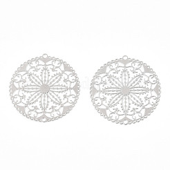 Rack Plating Brass Filigree Pendants&nbsp;KKC-T001-65P