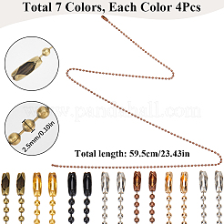 28Pcs 7 Colors Iron Ball Chain Necklace Making&nbsp;MAK-SP0001-07