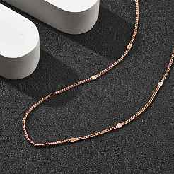Brass Curb Chains Necklaces for Women&nbsp;NJEW-D302-18RG