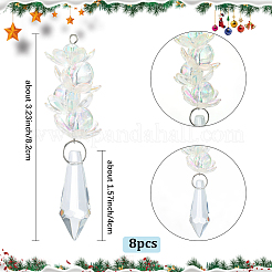 8Pcs Glass Pendants&nbsp;PALLOY-SP00008