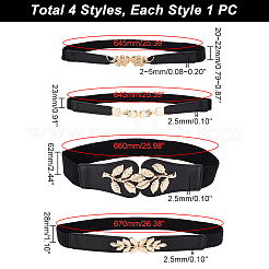4Pcs 4 Style Imitation Leather Elastic Chain Belt&nbsp;AJEW-GA0006-22B