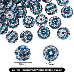 50Pcs Polymer Clay Rhinestone Beads&nbsp;PORC-OC0001-13B