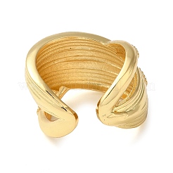 Brass Micro Pave Cubic Zirconia Open Cuff Ring&nbsp;RJEW-Q805-03G