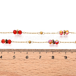 Handmade Glass Round Link Chains&nbsp;CHS-T006-31G