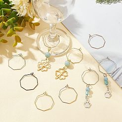30Pcs 5 Colors Ion Plating(IP) 316 Surgical Stainless Steel Hoop Earrings Findings&nbsp;STAS-UN0030-95