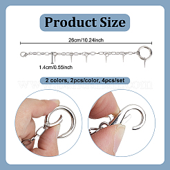 4Pcs 2 Colors Cone Iron Boot Strap Chains&nbsp;HJEW-UN00063