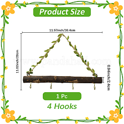 Iron & Wood Branch & Vine Wall Hook Rack&nbsp;AJEW-WH20006-527