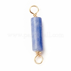 Dyed & Heated Natural Blue Aventurine Connector Charms&nbsp;PALLOY-JF01454-01