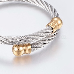 304 Stainless Steel Torque Bangles&nbsp;BJEW-G584-18A