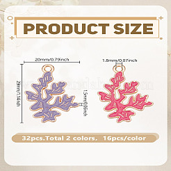 32Pcs 2 Colors Alloy Enamel Pendants&nbsp;ENAM-LP0001-92