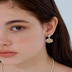2Pcs Brass Micro Pave Cubic Zirconia Charms&nbsp;ZIRC-LP0001-63