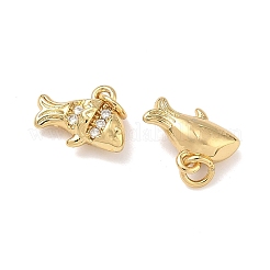 Brass Micro Pave Cubic Zirconia Charms&nbsp;KK-A291-12B-G