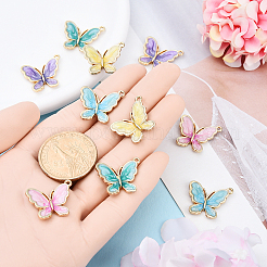 10Pcs 5 Colors Rack Plating Alloy Enamel Pendants&nbsp;ENAM-YW0004-74