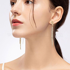 Brass Cubic Zirconia Stud Earring Findings&nbsp;ZIRC-BBC0002-84B