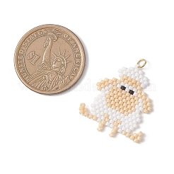 Beaded Sheep Charms&nbsp;PALLOY-MZ01160-02
