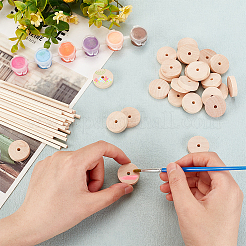 30 Set Chinese Cherry Wood Unfinshed Wheel & Stick&nbsp;DIY-OC0010-68B