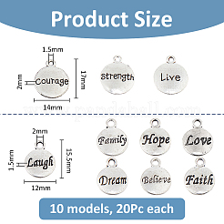 200Pcs 10 Style Tibetan Style Alloy Pendants&nbsp;FIND-FH0010-78