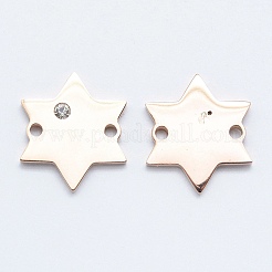 316L Surgical Stainless Steel Micro Pave Cubic Zirconia Links connectors&nbsp;STAS-K178-19RG
