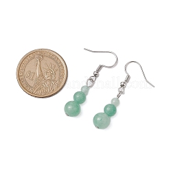 3 Pairs 3 Styles Natural Malaysia Jade & Green Aventurine & Tiger Eye Dangle Earrings&nbsp;EJEW-JE06131
