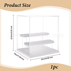 3-Tier Assembled Trasparent Plastic Toys Action Figures Display Riser Boxs&nbsp;ODIS-WH0029-75