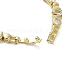 Brass Rectangle & Teardrop & Flat Round Link Chain Bracelets&nbsp;BJEW-D039-32G