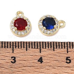 Brass Micro Pave Clear Cubic Zirconia Pendants&nbsp;GL-CBAD1D8-04G