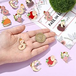 14Pcs 7 Styles Snake Enamel Pins&nbsp;JEWB-CJ0001-55